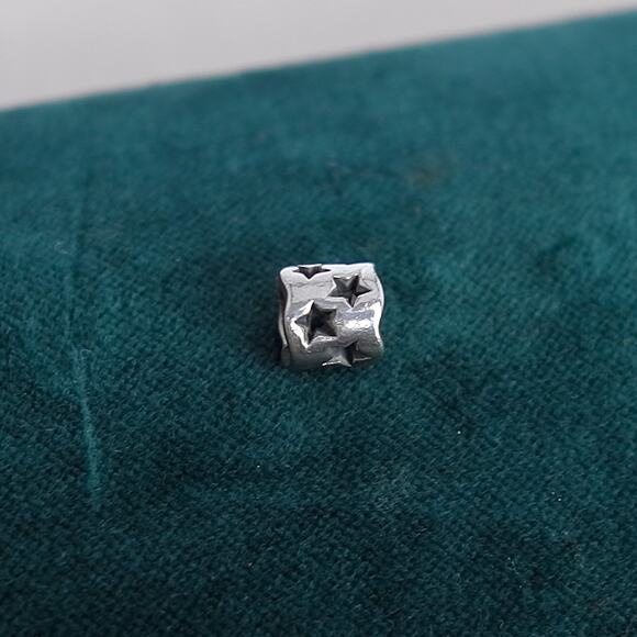 Pandora Star Barrel Spacer Bead Seeing Stars 790348 Authentic Marked Sterling - Picture 3 of 5